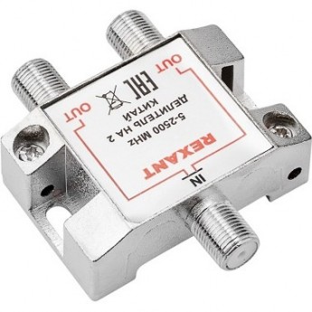 Делитель REXANT СПУТНИК ТВ х 2 под F разъём 5-2500МГц Делитель REXANT СПУТНИК ТВ х 2 под F разъём 5-2500МГц