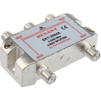 Делитель REXANT СПУТНИК ТВ х 4 под F разъём 5-2500МГц Делитель REXANT СПУТНИК ТВ х 4 под F разъём 5-2500МГц