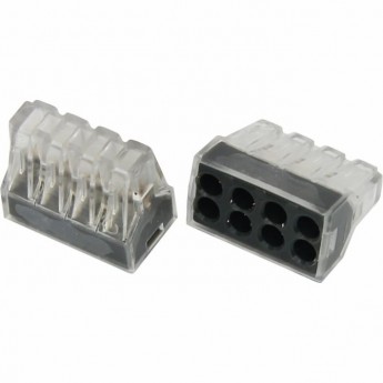 Экспресс-клемма REXANT 8-проводная до 2,5 мм², прозрачная (50 шт./уп.) (773-328) REXANT Экспресс-клемма REXANT 8-проводная до 2,5 мм², прозрачная (50 шт./уп.) (773-328) REXANT