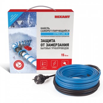 Кабель REXANT 15MSR-PB 4 м/60 Вт греющий саморегулирующийся Кабель REXANT 15MSR-PB 4 м/60 Вт греющий саморегулирующийся