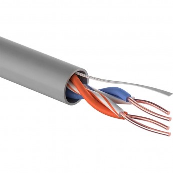 Кабель витая пара REXANT U/UTP, CAT 5e, PVC, 2PR, 24AWG, INDOOR, SOLID, серый, 305 м Кабель витая пара REXANT U/UTP, CAT 5e, PVC, 2PR, 24AWG, INDOOR, SOLID, серый, 305 м