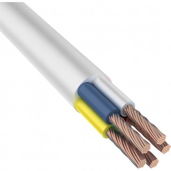 Провод REXANT ПВС 5x6.0 мм² соединительный белый 50 м