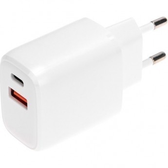 Сетевое зарядное устройство REXANT USB QC (20W) + Type C PD (20W), белое