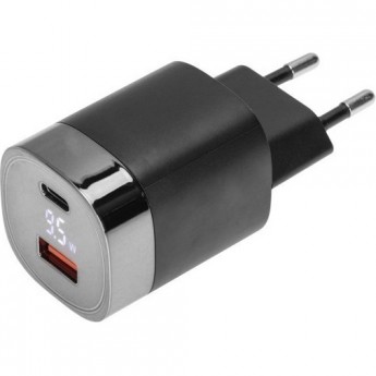 Сетевое зарядное устройство REXANT USB QC (30W) + Type C PD (33W), с дисплеем
