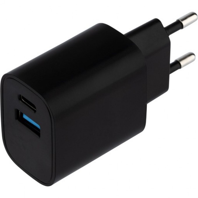 Сетевое зарядное устройство REXANT USB + Type-C 5V 2.4 A черное 16-0297