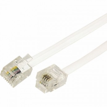 Шнур телефонный REXANT удлинитель RJ-11(6P-4C) 10 м белый Шнур телефонный REXANT удлинитель RJ-11(6P-4C) 10 м белый