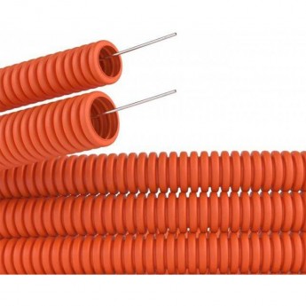 Труба гофрированная REXANT 40 мм с зондом оранжевая, 15 м Труба гофрированная REXANT 40 мм с зондом оранжевая, 15 м