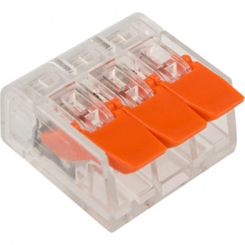 Универсальная компактная клемма REXANT СМК 221-413, 3-проводная до 4,0 мм² (20 шт./уп.)